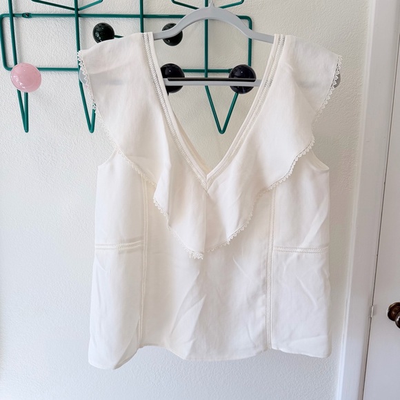 Sezane Cream Ruffle Blouse - Picture 2 of 5